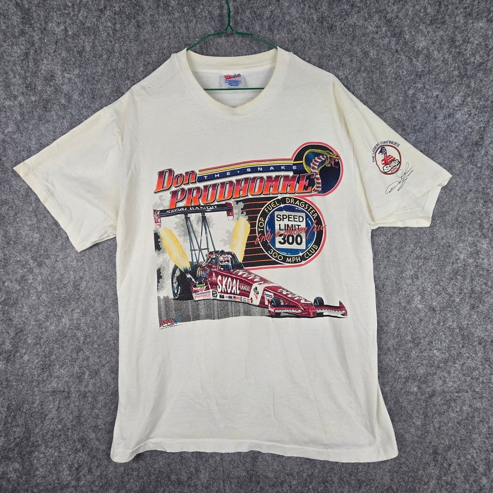 Vintage 1993 Don Prudhomme The Snake Shirt Large Signed Autograph Racing NHRA